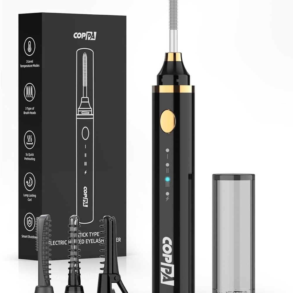 COPPA Electric Heated Eyelash Curler - Black